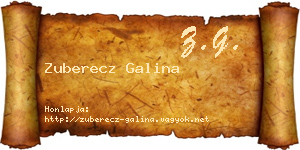 Zuberecz Galina névjegykártya